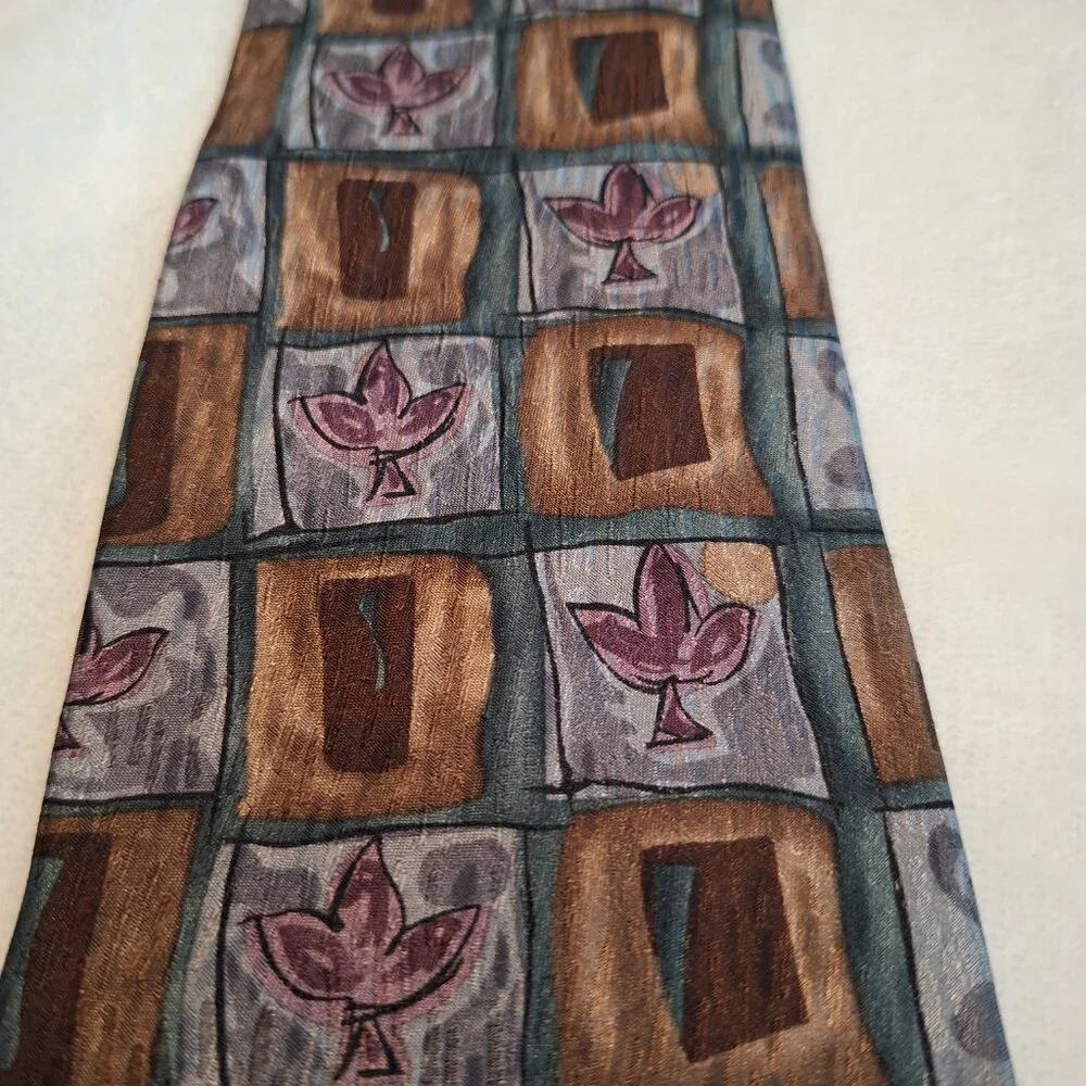 Lot of 2 Mens Silk Neck Ties Unique Patterns Jack Harper & Jimmy V‎ Preppy Party